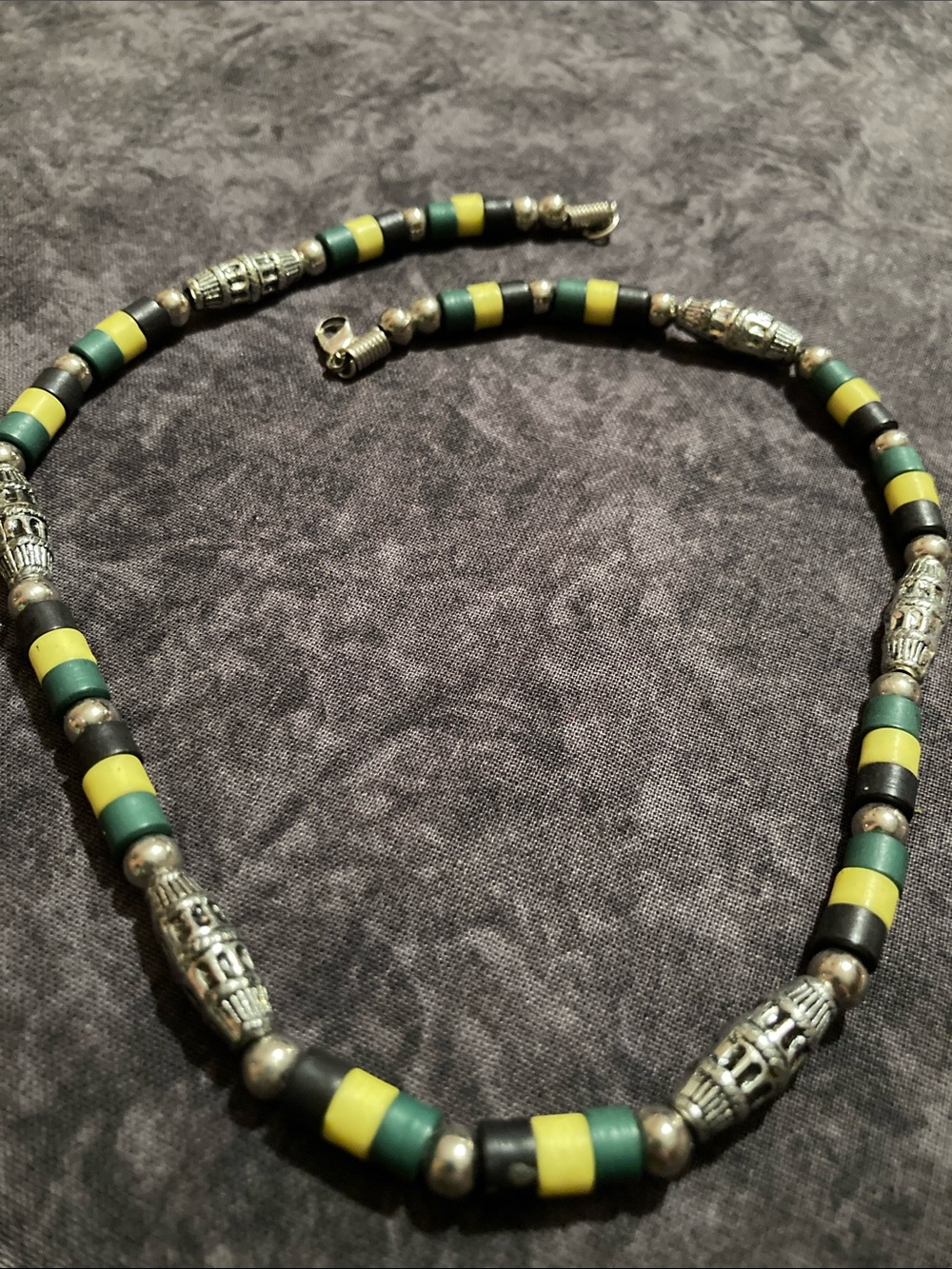 Handcrafted Green & Yellow Beaded Women’s Necklace
